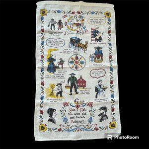 Vintage Kay Dee Linen Kitchen Tea Towel Amish Quotes R Batchelder